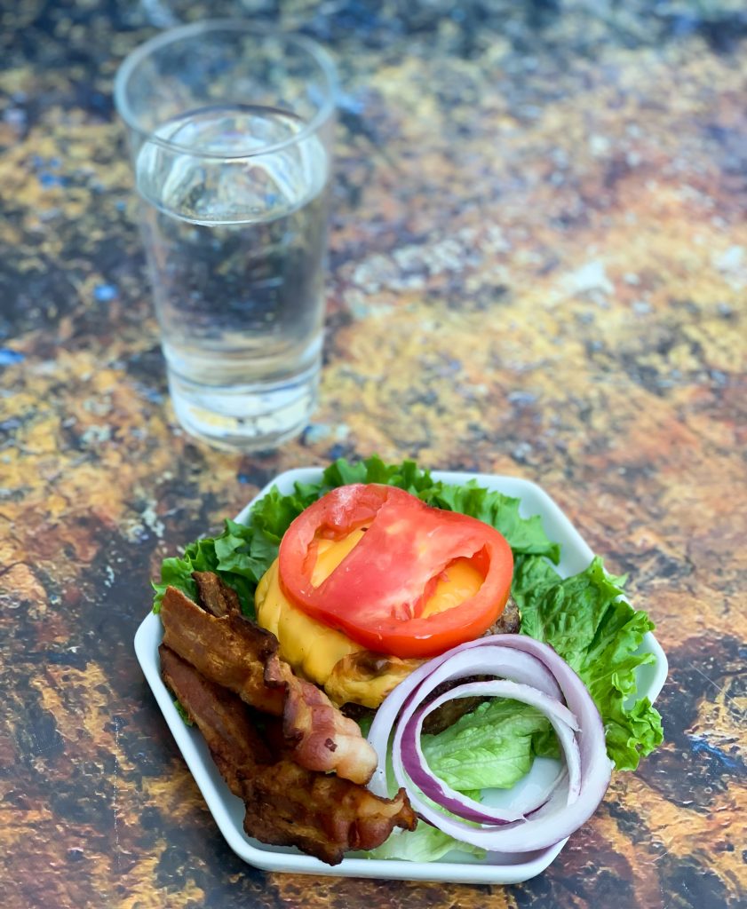 air fryer cheeseburger without the bun