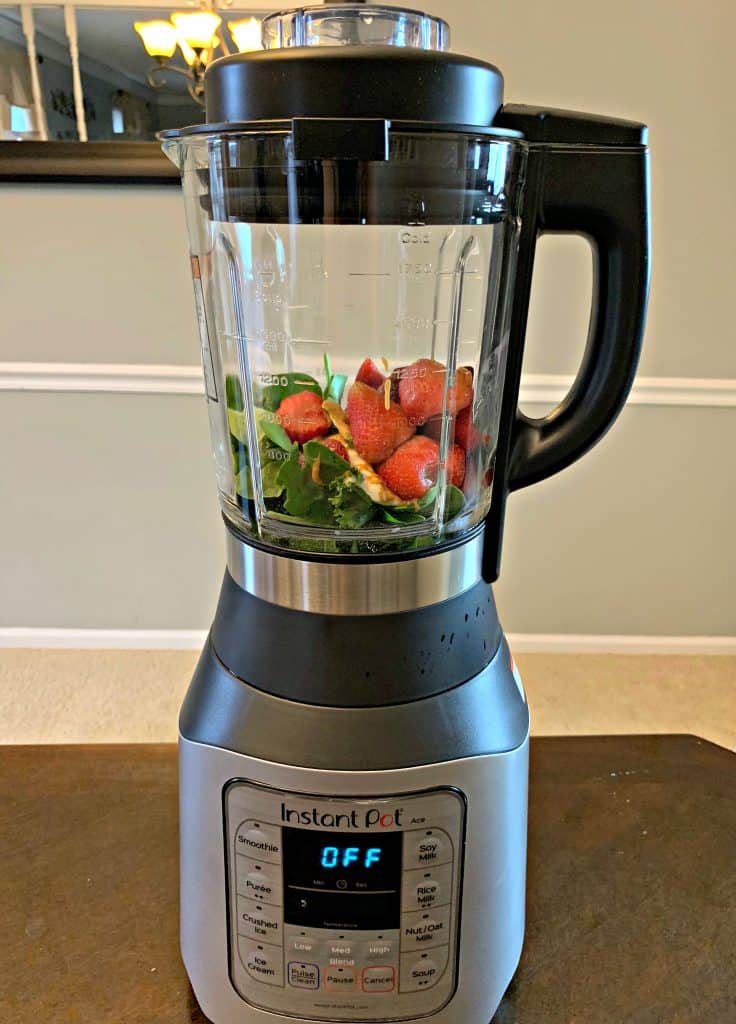 fruit and vegetables inside instant pot cooking blender
