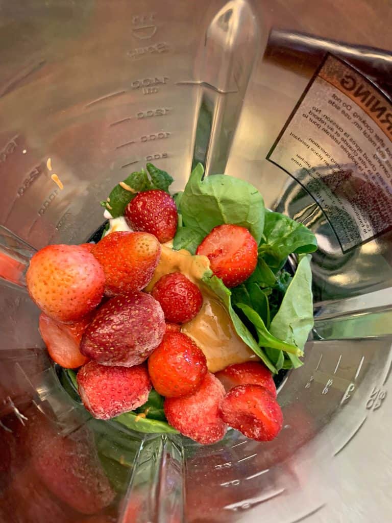 fruit and vegetables inside instant pot cooking blender