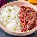 Instant Pot red beans and rice in a bowl