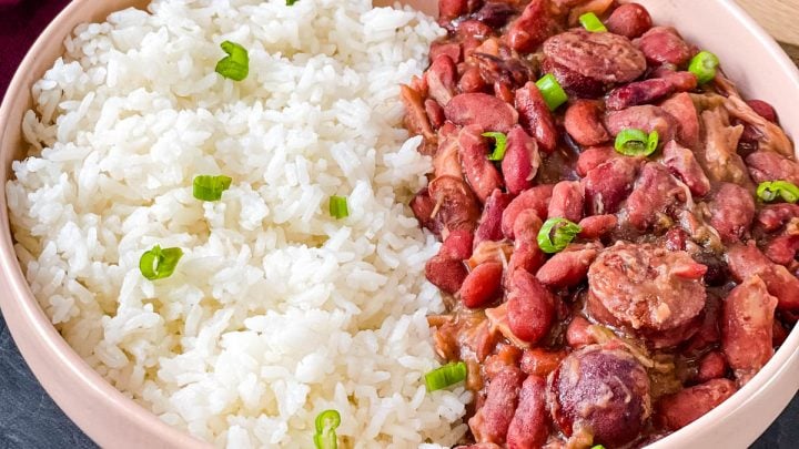 Instant Pot red beans and rice in a bowl