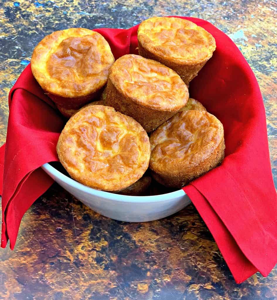 keto biscuits in a white bowl