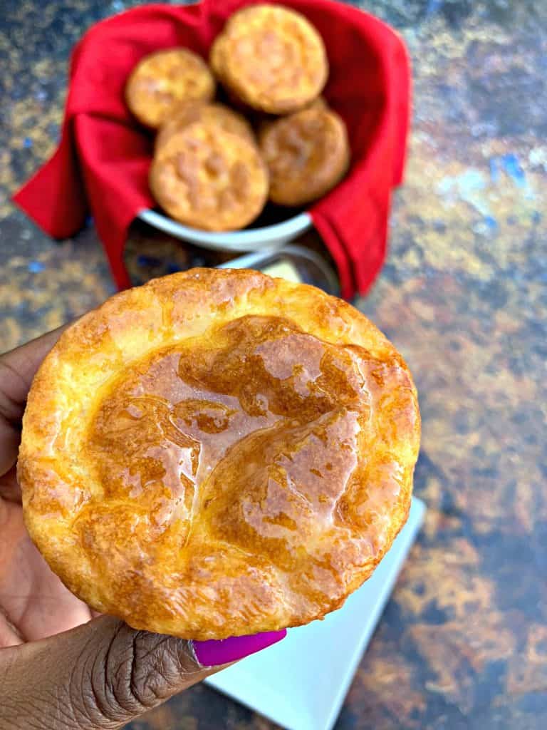 keto biscuits in a white bowl