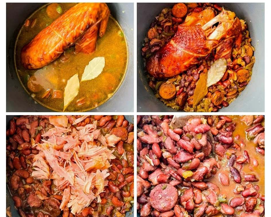 smoked turkey and red beans in an Instant Pot