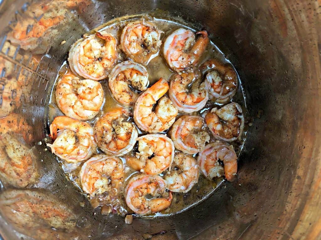 cooked shrimp in an instant pot