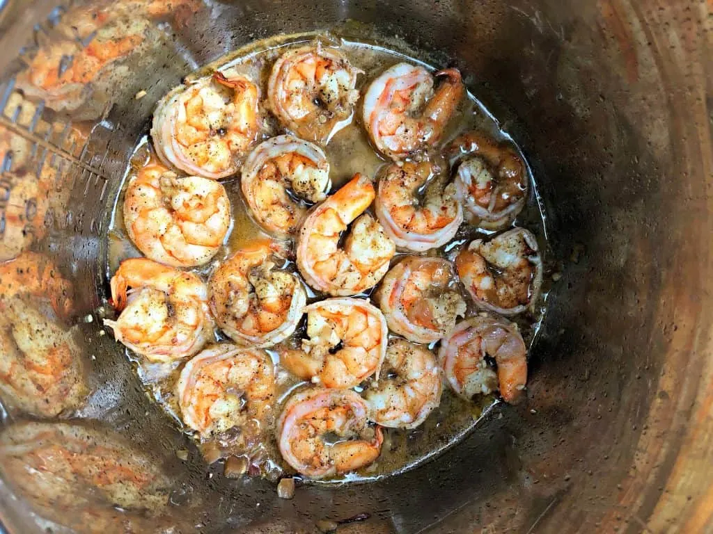 cooked shrimp in an instant pot