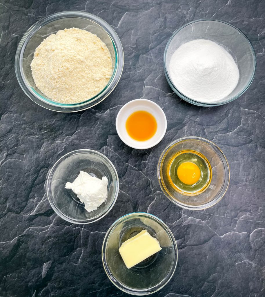 ingredients for keto low carb gluten free sugar cookies