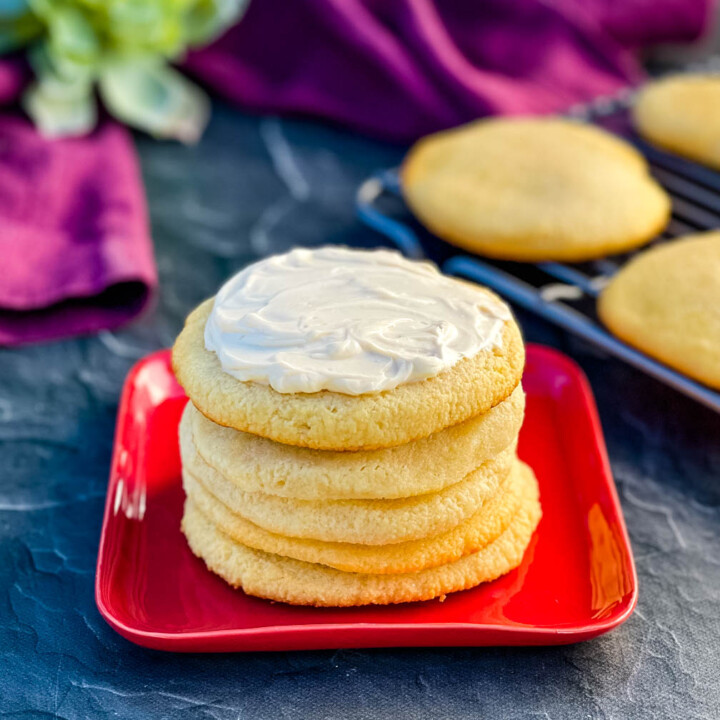 Easy Keto LowCarb Soft Cream Cheese Sugar Cookies + {VIDEO}