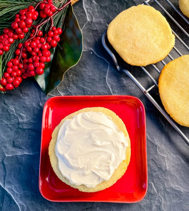 keto low carb gluten free sugar cookies on a plate