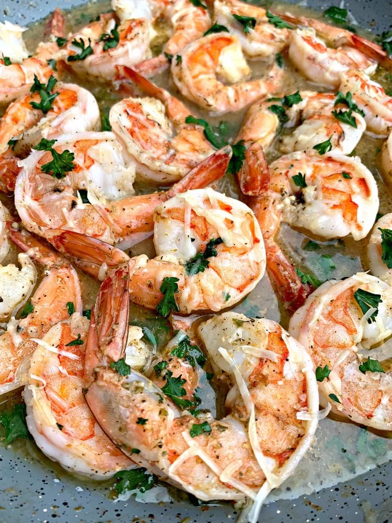 red lobster shrimp scampi in a pan