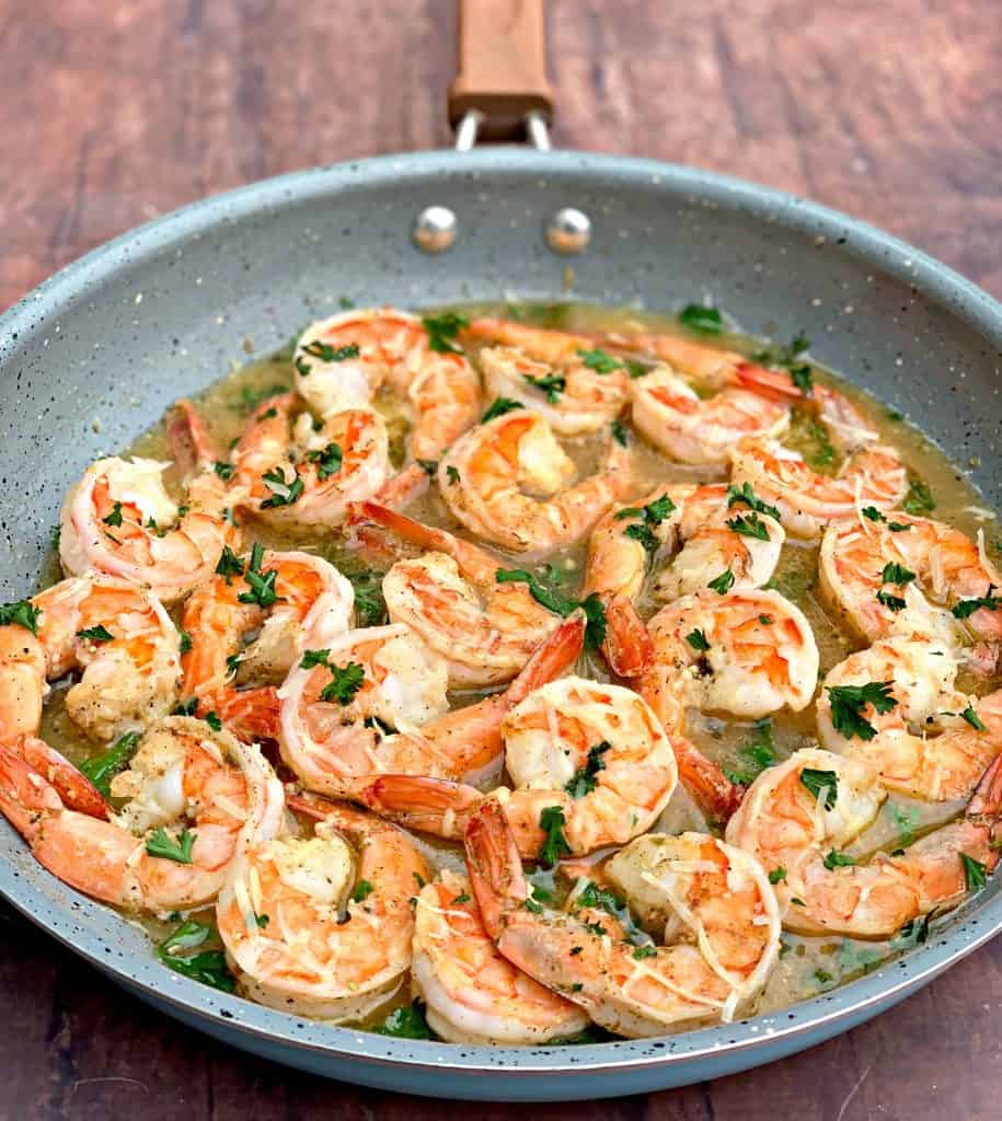 red lobster shrimp scampi in a pan