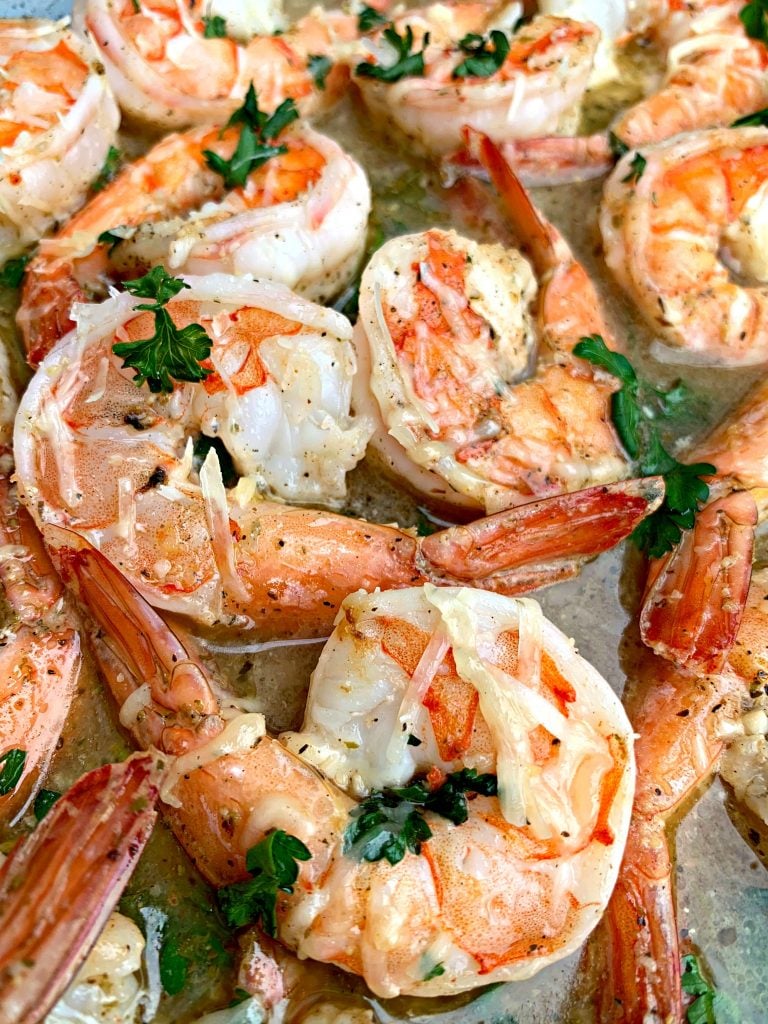 red lobster shrimp scampi in a pan