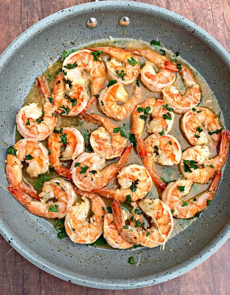 red lobster shrimp scampi in a pan