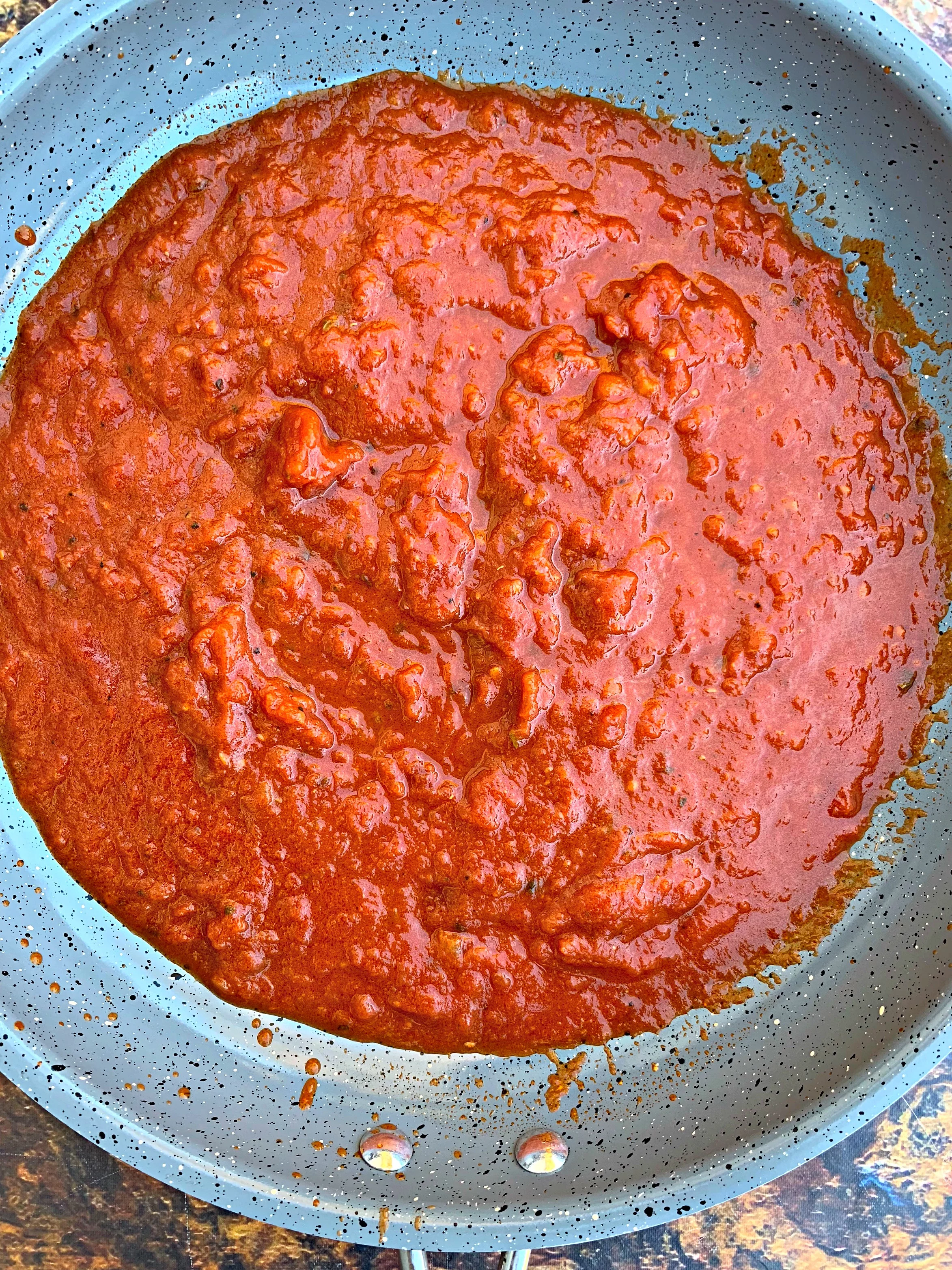 marinara sauce in a skillet