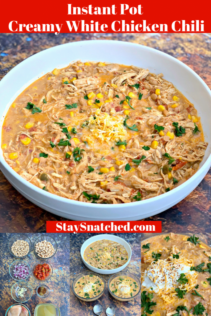 instant pot white chicken chili photo collage