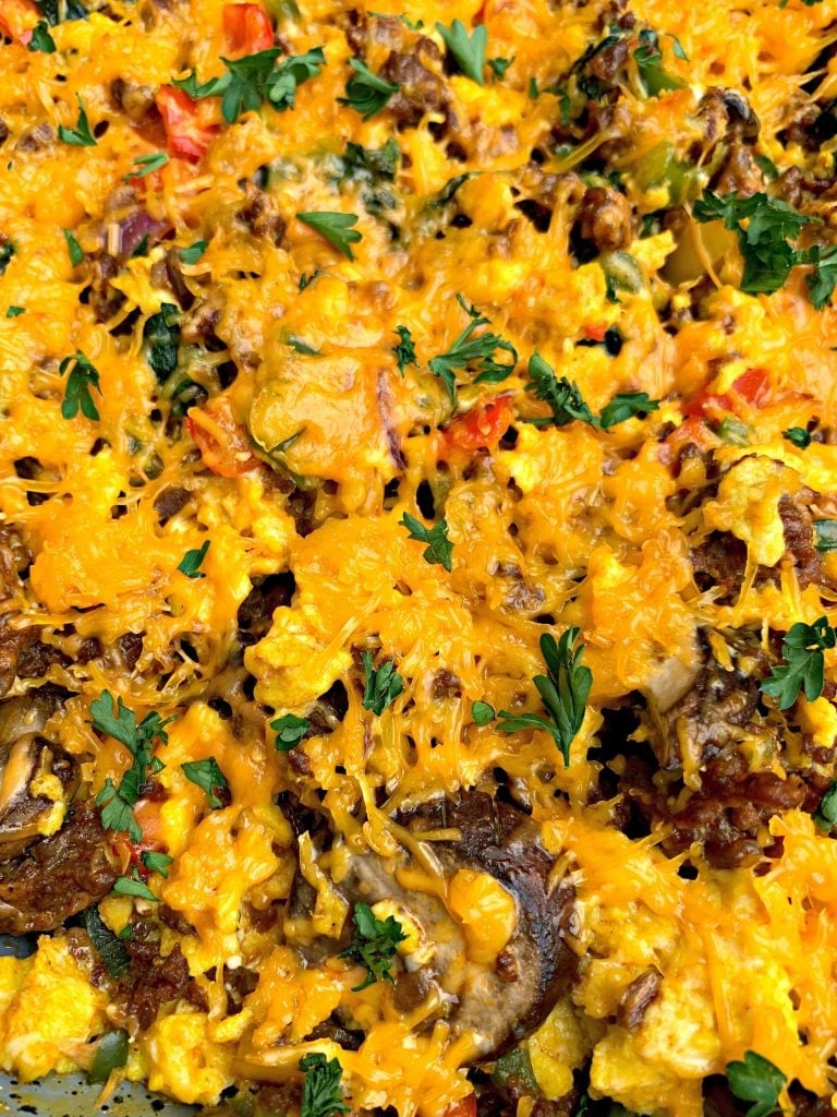 keto low carb sausage breakfast scramble