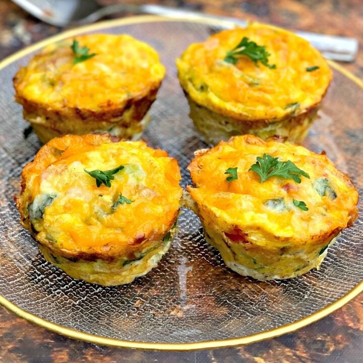 keto bacon egg bites on a plate