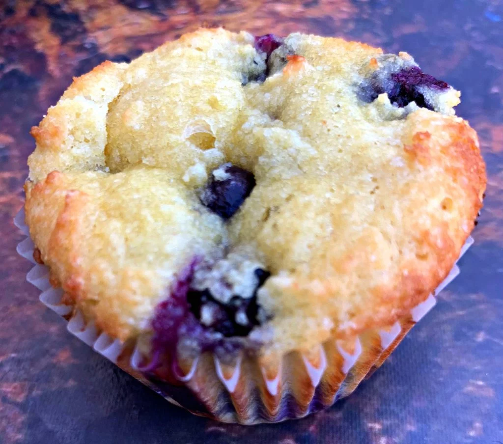 keto blueberry muffins on a flat surface