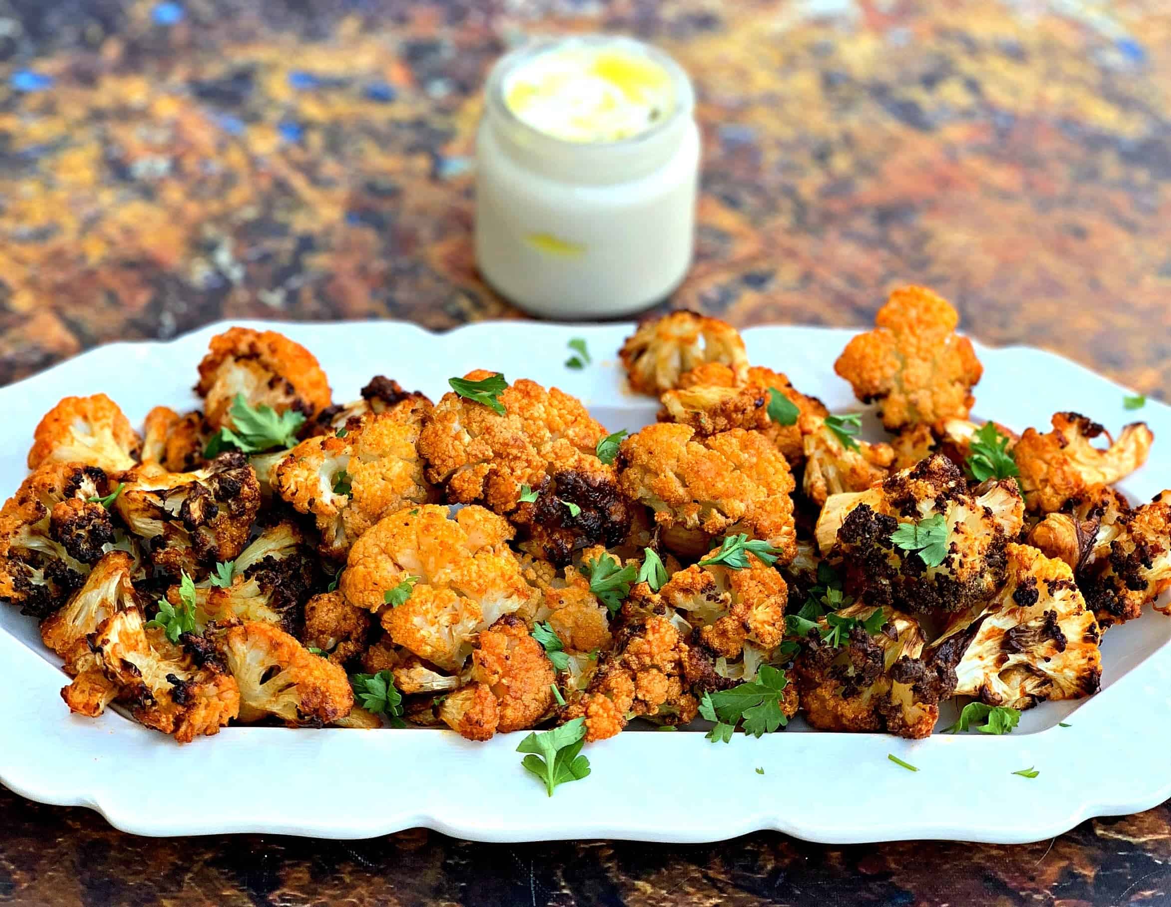 Easy, Air Fryer Buffalo Cauliflower + {VIDEO}