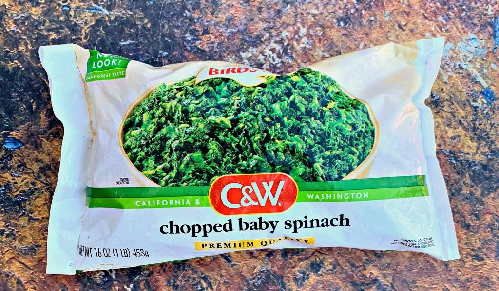 frozen chopped spinach in a bag