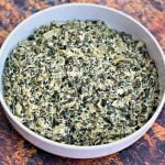 keto low carb creamed spinach in a white bowl