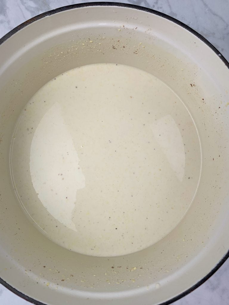 keto low carb egg nog in a pot