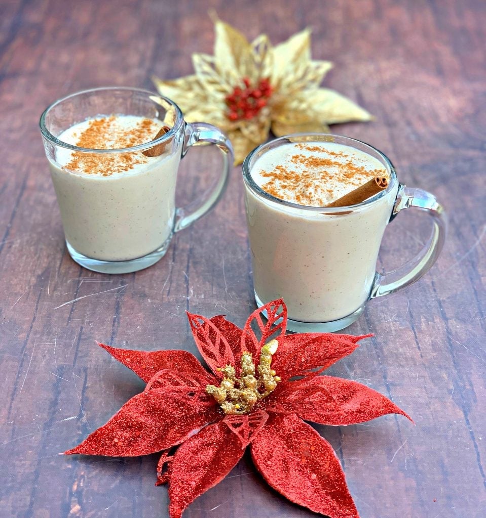 keto low carb egg nog in mugs