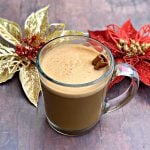 keto low carb peppermint mocha with christmas decorations