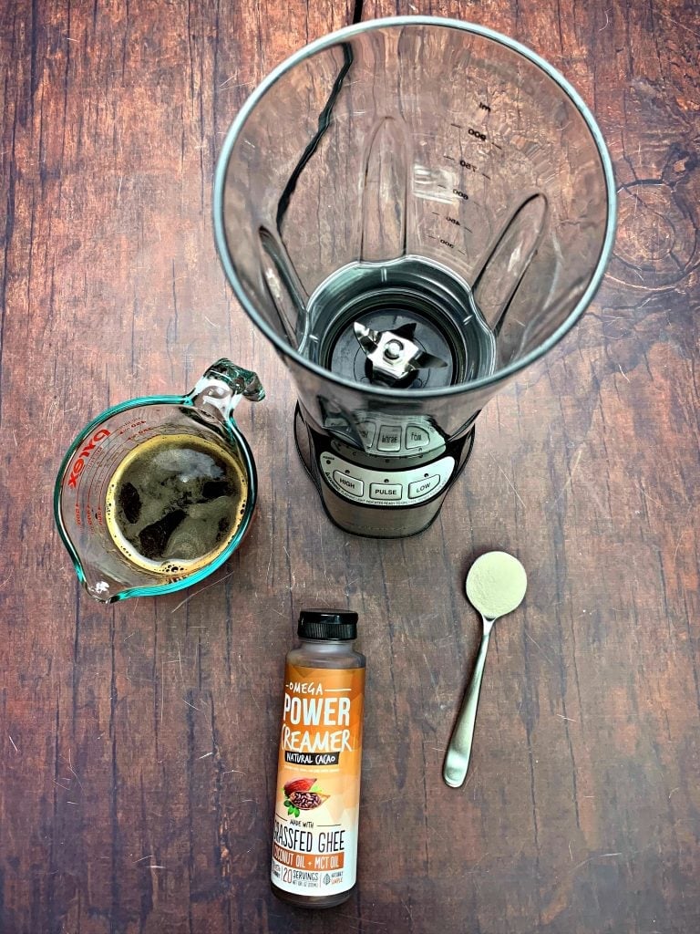 ingredients for keto low carb peppermint mocha