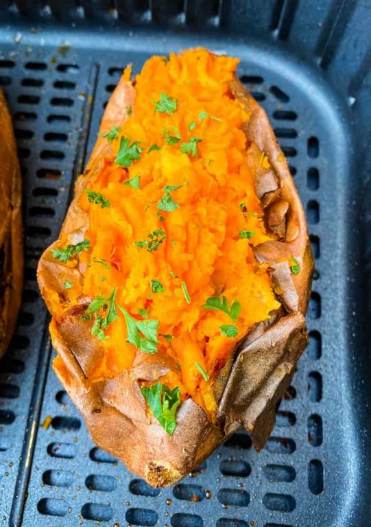 Easy Air Fryer Loaded Baked Sweet Potatoes
