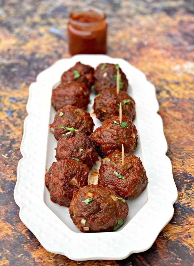 keto low carb air fryer meatballs with bbq sauce