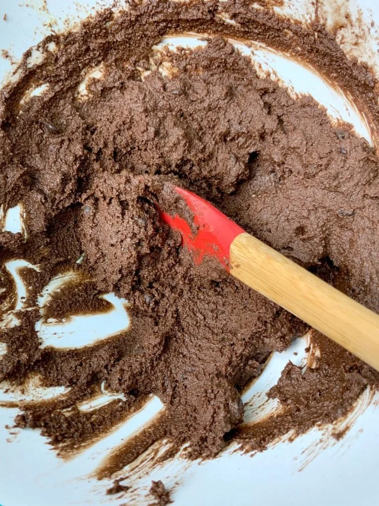 batter for keto low carb chocolate muffins