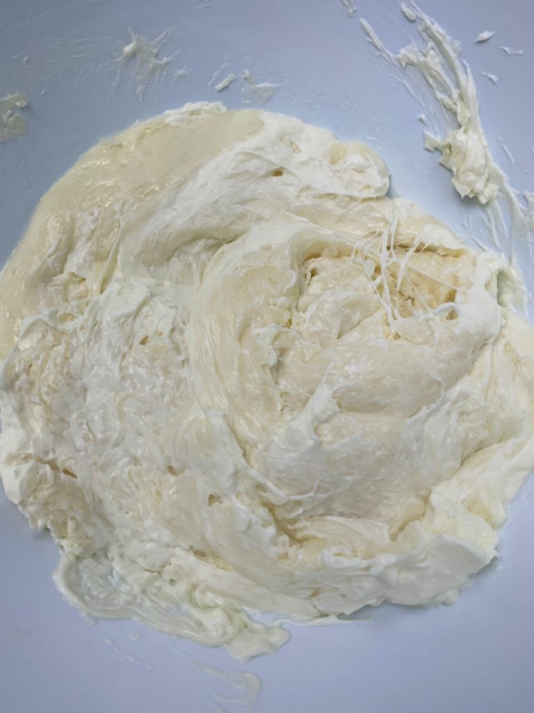 keto fathead bagel dough in a bowl