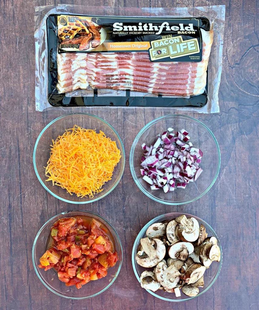 ingredients for keto low carb bacon stuffed peppers