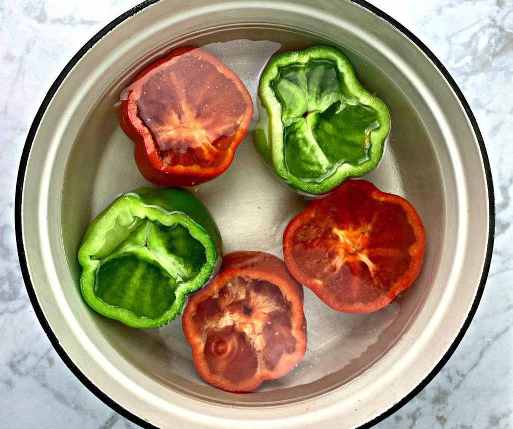 peppers boiling in a pot
