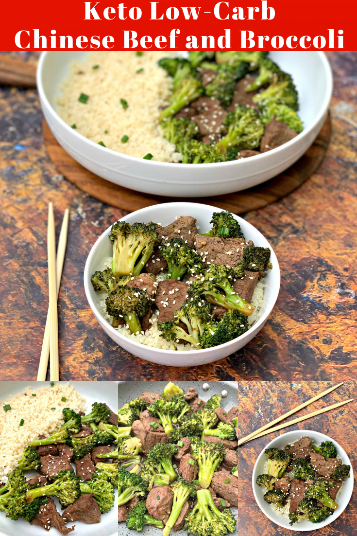 Keto Low Carb Chinese Beef and Broccoli Stir Fry (Paleo + Dairy-Free) is a quick and easy, healthy recipe that will illustrate how to make low carb Chinese food, beef and broccoli, and steak stir fry sauce. This recipe ditches the carbs and is made with sirloin steak, ginger, sesame oil, aminos, and paired with fried cauliflower rice. #KetoRecipes #KetoChineseFood