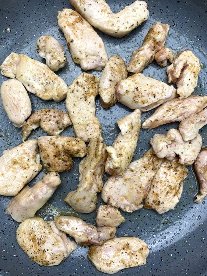 cooked chicken in a skillet