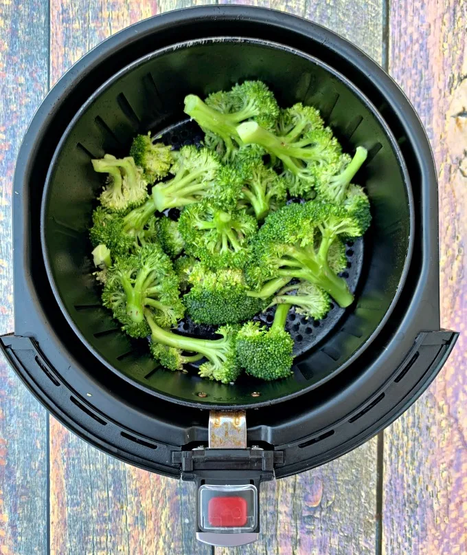 Easy Air Fryer Roasted Broccoli + {Cooking VIDEO}