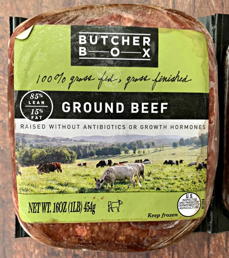 butcher box ground beef in packaging