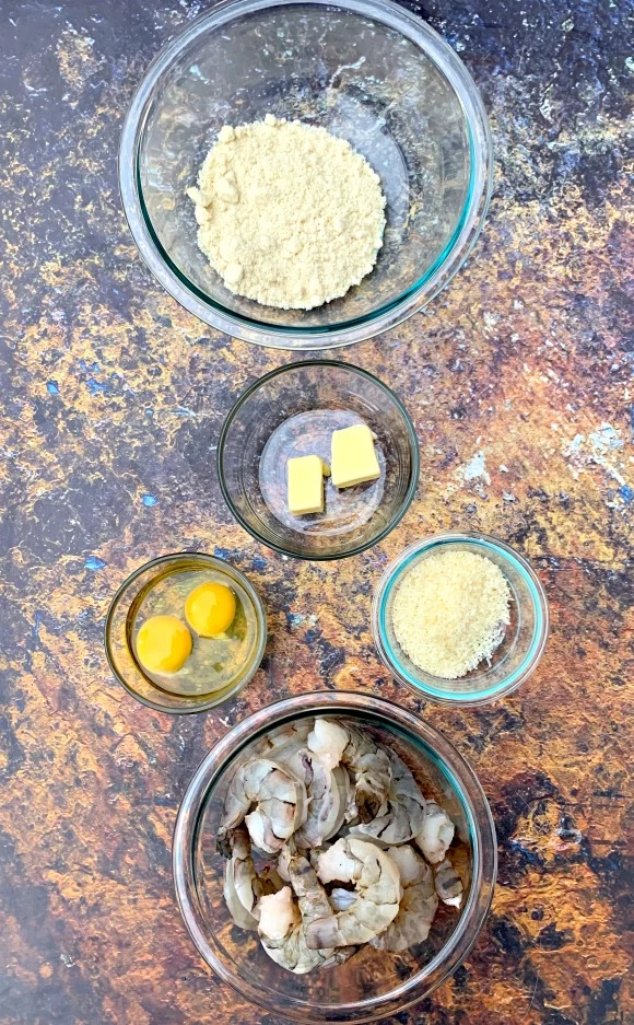 ingredients for keto low carb breaded shrimp