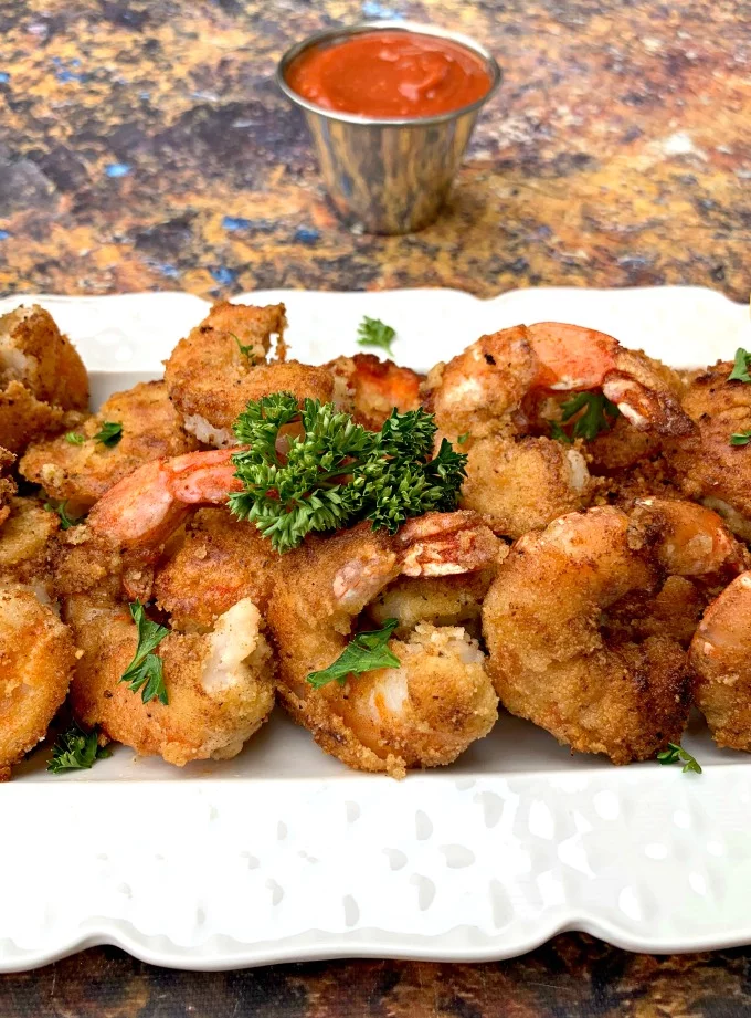Easy Keto LowCarb Parmesan Breaded Pan Fried Shrimp + {VIDEO}