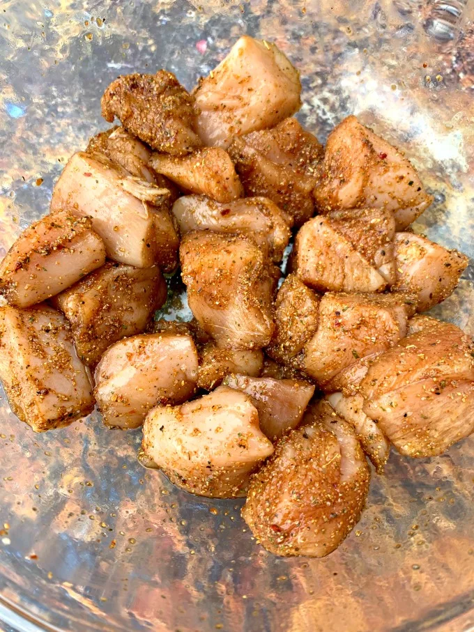 raw chicken seasoned with soy sauce and seasoning