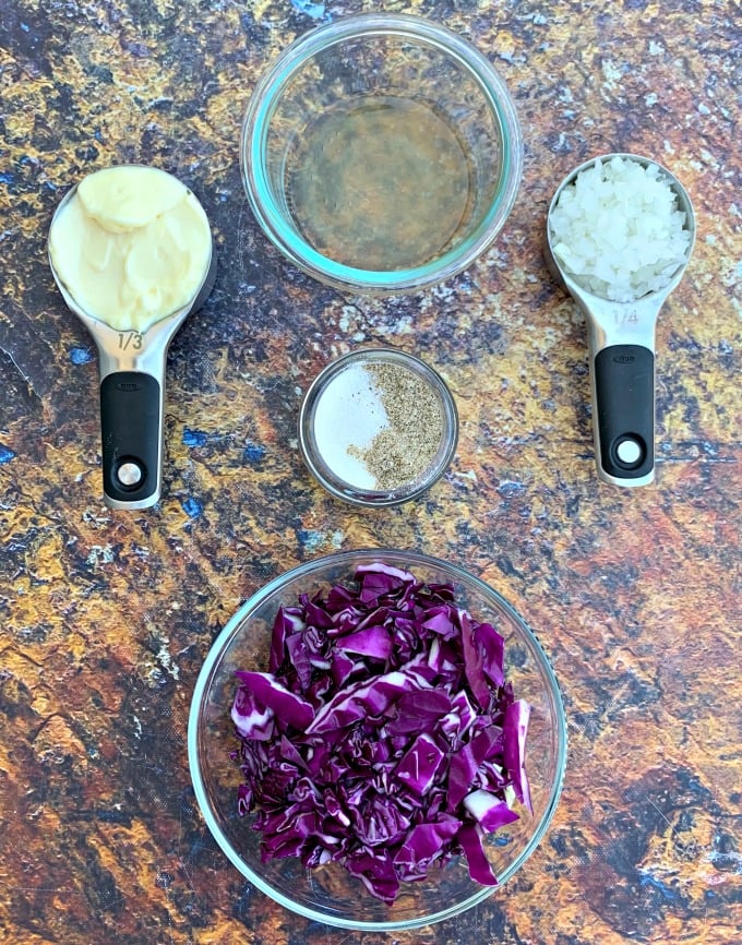 ingredients for keto low carb coleslaw