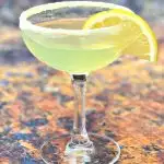 keto low carb lemon drop cocktail drink in a martini glass