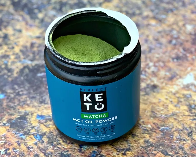 perfect keto machta mct oil in a cannister