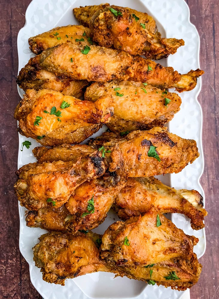 Crispy Air Fryer Fried Chicken Wings + {VIDEO}