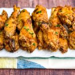 air fryer keto fried chicken wings on a white plate