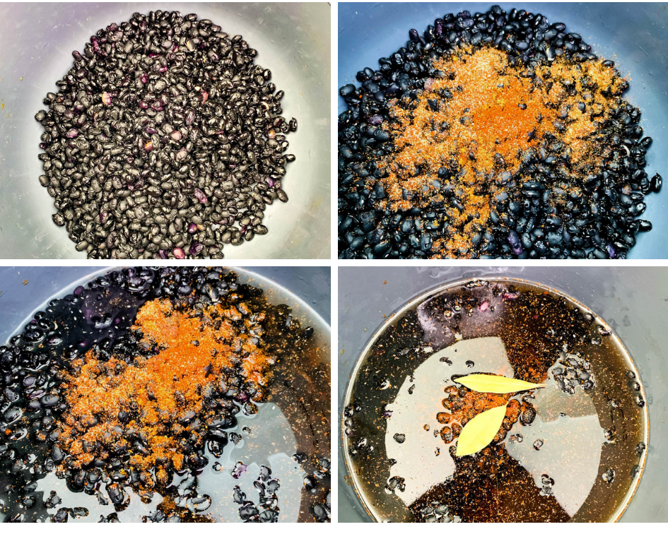 collage photo of black beans in an Instant Pot