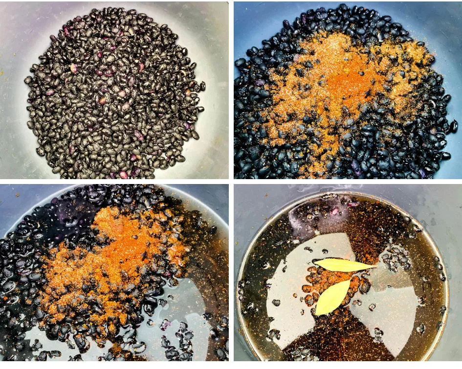 collage photo of black beans in an Instant Pot