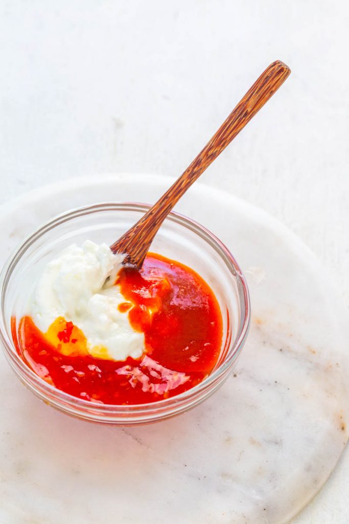 ingredients for bang bang sauce in a bowl